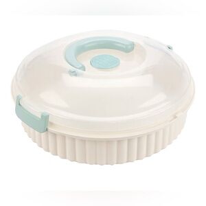 NEW Sweet Creations Pie Carrier 10” with White Base and Light Blue Handle